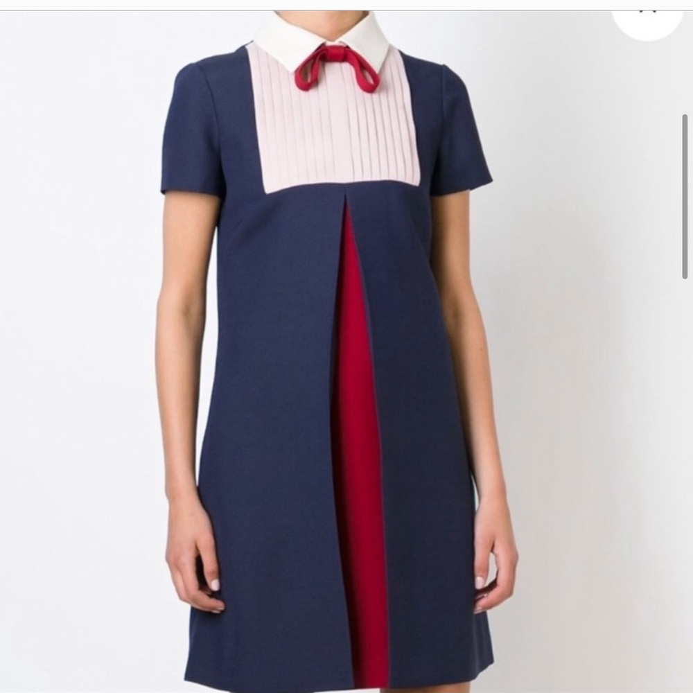 Parisian Valentino bow neck mini dress